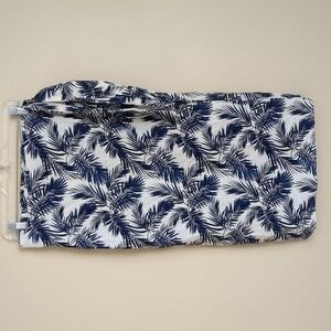 Small Linen Blend Panama Jack Tropical Palm Skirt Blue Skirt